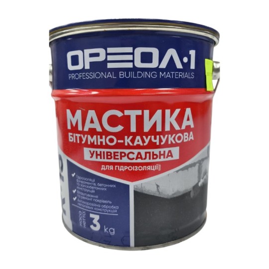 Мастика битумно-каучуковая Ореол-1 Универсальная 3 кг