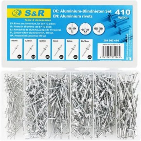 Набор заклёпок алюминиевых S&R 410 штук (284303410)