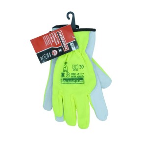 Перчатки рабочие Haisser комбинированные козья кожа и Hi-Viz ткань (146254) (211528)