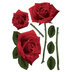 Наклейка декоративна №18 Червоні троянди