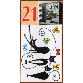 Наклейка декоративна №21 Чорні кішки