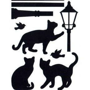 Наклейка декоративна №26 Коти і ліхтар