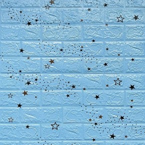  Панель стеновая (321) 3D 700х770х3мм звезды голубой кирпич
