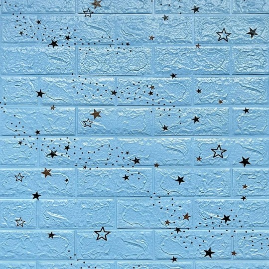 Панель стінова (321) 3D 700х770х3мм зірки блакитна цегла