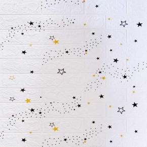 Панель стеновая (021-3) 3D 700х770х3мм звезды белый кирпич