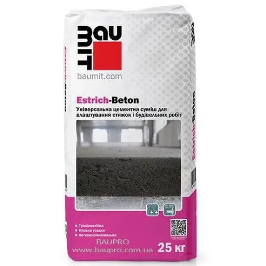 Універсальна цементна суміш для влаштування стяжок Baumit Estrich-Beton,25 кг ( 54)