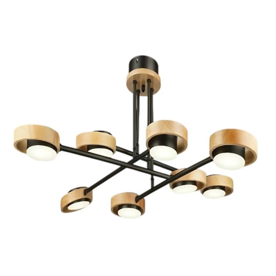 Люстра светодиодная Sirius B N4539/8 112W BK+WOOD