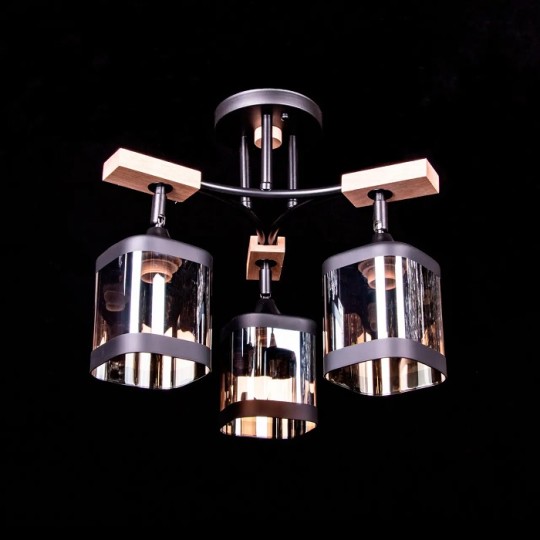 Люстра Sirius B N5680/3 BK+WOOD