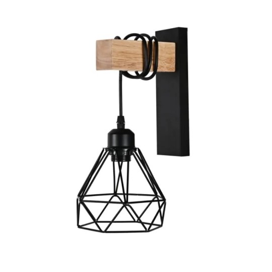 Бра настінне Sirius C22680-1 BK+Wood