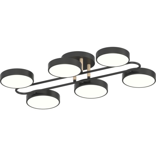 Люстра светодиодная Valeso B XI3322-6 108 W BK+WOOD