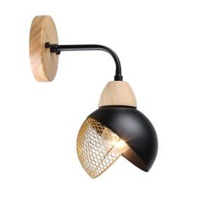 Бра настенное Sirius B N6656/1W BK+WOOD