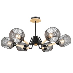 Люстра Sirius B N6620/6 BK+WOOD