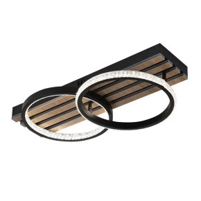 Люстра светодиодная Valeso G 3302/2 BK+Wood