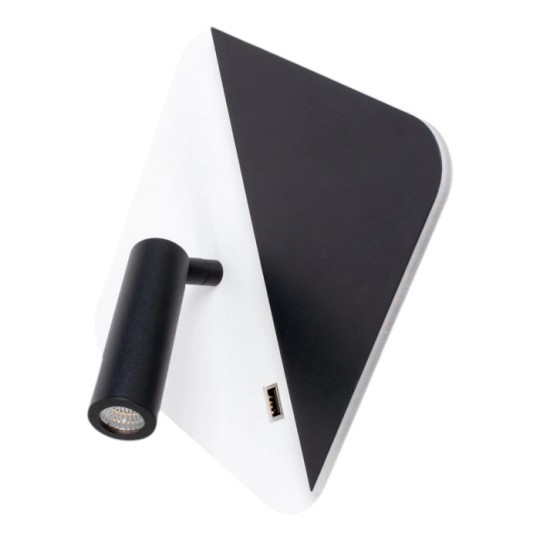 Бра настінне світлодіодне Sirius 8926 S-USB 7W+3W black+white