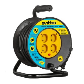 Удлинитель на катушке Svittex 2х1.5 мм 25 м (SV-004)