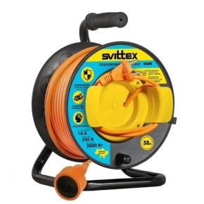 Удлинитель на катушке Svittex с выносной розеткой 2х1.5 мм 30 м (SV-2050)