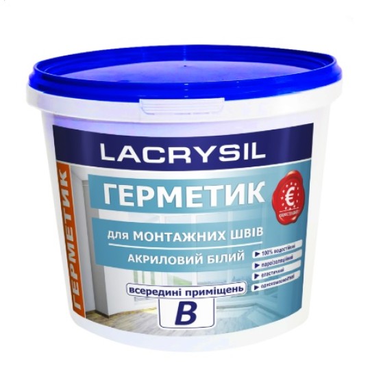 Герметик для монтажних швів В всередині приміщень (7,0 кг) LACRYSIL