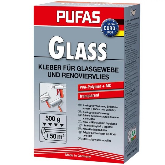Клей для склошпалер та шпалер PUFAS Glass 500 г