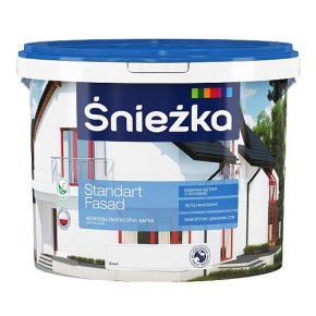 Краска акриловая Sniezka Standart Fasad фасадная белая 13 кг