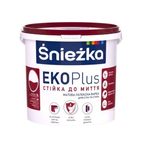 Водоемульсійна фарба Снєжка Еко Plus 5 л/6,8 кг