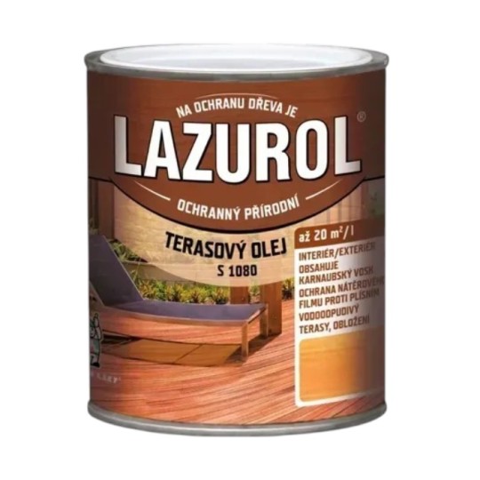 Олія терасна Lazurol Olej Terasovy 0023 Тік з карнаубським воском 0.75 л (S1080)