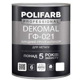 Грунтовка Polifarb DekoMal ГФ-021 серая 0.9 кг