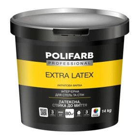 Краска акриловая Polifarb ExtraLatex 14 кг белая