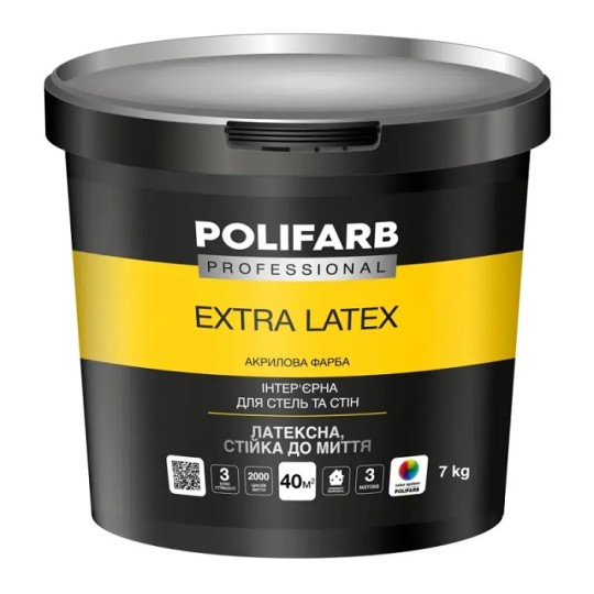 Краска акриловая Polifarb ExtraLatex 7 кг белая