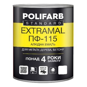 Эмаль алкидная Polifarb ExtraMal ПФ-115 белая 2.8 кг