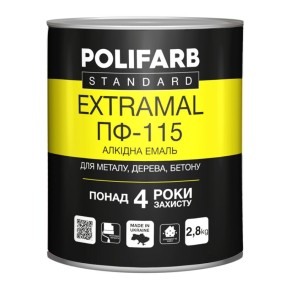 Эмаль алкидная Polifarb ExtraMal ПФ-115 вишневый 2.8 кг
