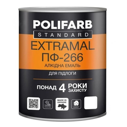 Эмаль алкидная Polifarb ExtraMal ПФ-266 красно-коричневый 2.8 кг