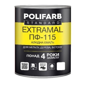 Эмаль алкидная Polifarb ExtraMal ПФ-115 желто-коричневая 2.8 кг
