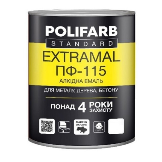 Емаль алкідна Polifarb ExtraMal ПФ-115 жовто-коричнева 2.8 кг