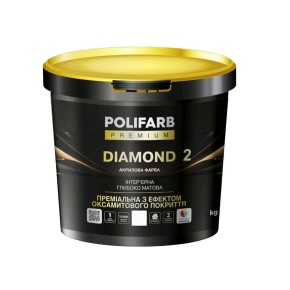 Фарба акрилова Polifarb Diamond глибокий матовий білий 12.5 кг