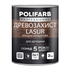 Древозахист Polifarb лазур каштан 2 кг