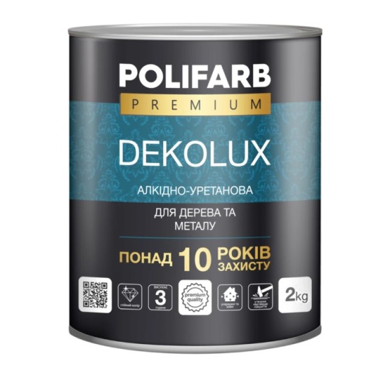 Эмаль алкидно-уретановая Polifarb DekoLux черная 2 кг