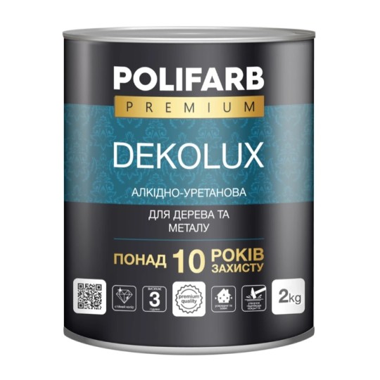 Эмаль алкидно-уретановая Polifarb DekoLux красная 2 кг