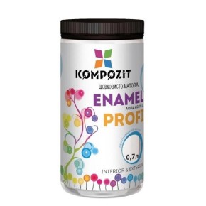 Эмаль акриловая Kompozit PROFI белая глянцевая 0.7 л