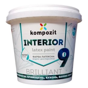Фарба інтер'єрна Kompozit Interior 9 біла матова 0.8 л