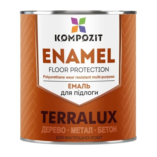 Эмаль для пола Kompozit Terralux серая 0.9 кг