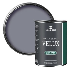 Эмаль акриловая Kompozit Velux шелковисто-матовая 110 серая гавань 0.75 л