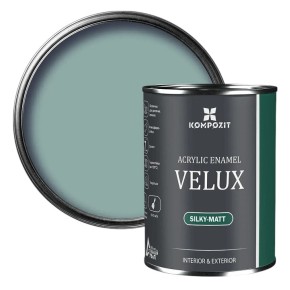 Эмаль акриловая Kompozit Velux шелковисто-матовая 117 шалфей 0.75 л