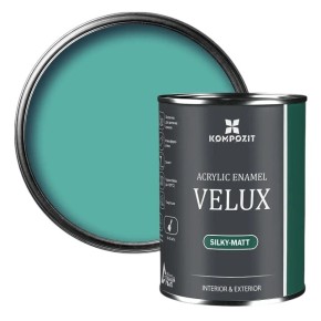Эмаль акриловая Kompozit Velux шелковисто-матовая 120 турецкий зеленый 0.75 л