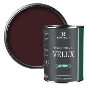 Эмаль акриловая Kompozit Velux шелковисто-матовая 139 шоколад 0.75 л