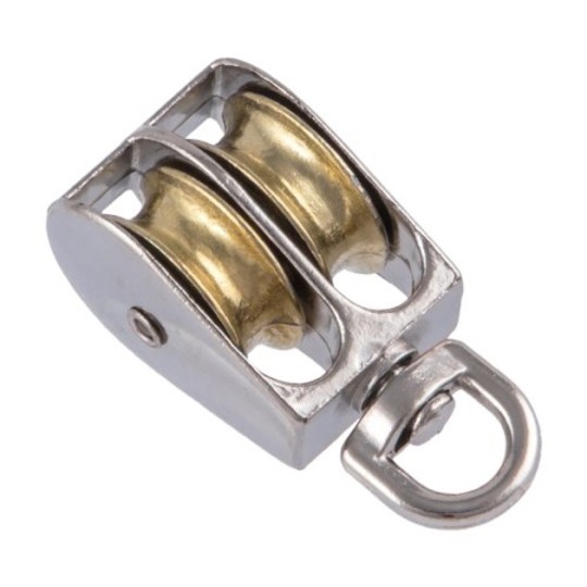 Блок двойной 3/4" никель