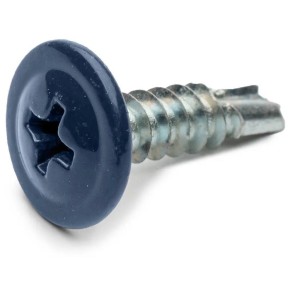 Саморез с пресшайбой со сверлом 4.2х19 мм RAL 5005 (10L4219-2T)