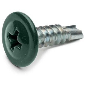 Саморез с пресшайбой со сверлом 4.2х19 мм RAL 6005 (10L4219-2T)