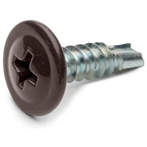 Саморез с пресшайбой со сверлом 4.2х19 мм RAL 8017 (10L4219-2T)