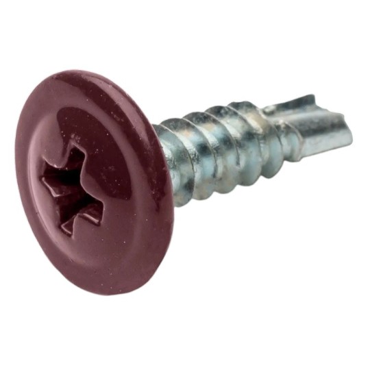 Саморіз з пресшайбою зі свердлом 4.2х19 мм RAL 3009 (10L4219-2T)