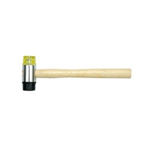 Молоток гумa-пластик VOREL з дерев'яною ручкою, Ø=35мм (33950)